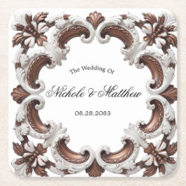 Elegante Barockhochzeit Rechteckiger Pappuntersetzer