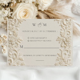 Elegante BaroqueWedding RSVP-Karte RSVP Karte