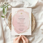 Elegante Bat Mitzvah Gold Star Rosa Wasserfarbe Einladung<br><div class="desc">Dieses moderne Design zeigt Ihren eigenen Text auf einem Aquarellplatz,  der in einem geometrisch geformten Rahmen dargestellt ist. Fügen Sie den Text mithilfe des Vorlagenformulars hinzu. Die erweiterten Editiermenüs,  auf die Sie mit dem "Design-Tool" zugreifen können,  ermöglichen es Ihnen,  die Schriftart und das Layout zu ändern.</div>