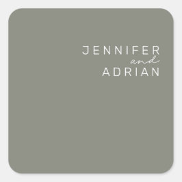 Elegante Battleship Gray Minimal Moderne Umwicklun Quadratischer Aufkleber
