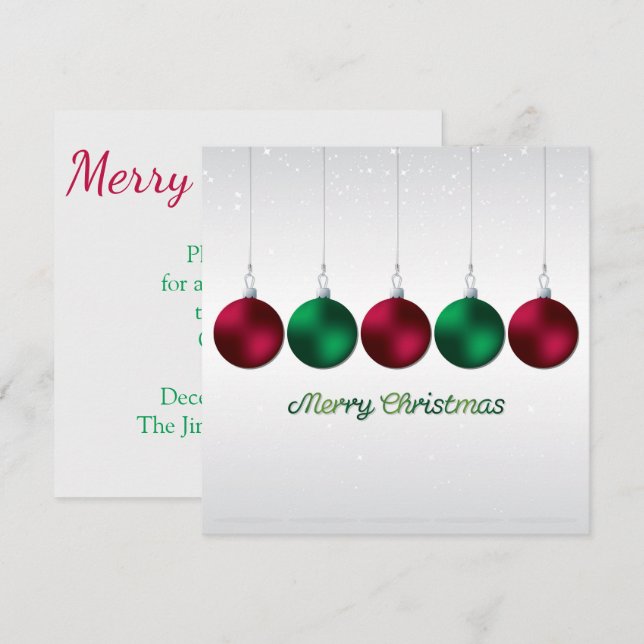 Elegante Baubel und Sterne Einladung (Vorne/Hinten)