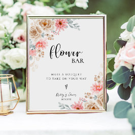 Elegante Bauen Sie Ihre Bouquet Blumenbaby-Dusche Sockelschild