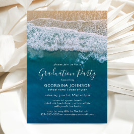 Elegante Beach Blue Ocean Graduation Party Einladung