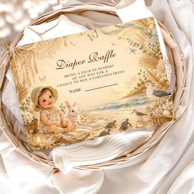 Elegante Beach-Boho-Windel-Raffle Begleitkarte (Von Creator hochgeladen)