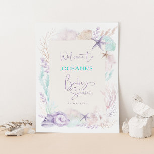 Elegante Beach Ocean Corals Baby Dusche Willkommen Poster
