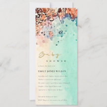 Elegante Beach Sand Rock Wassercolor Babydusche