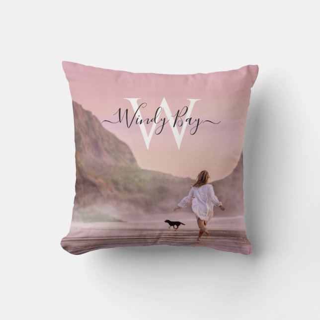 Elegante Beach Scene Fotografy Throw Kissen (Vorderseite)