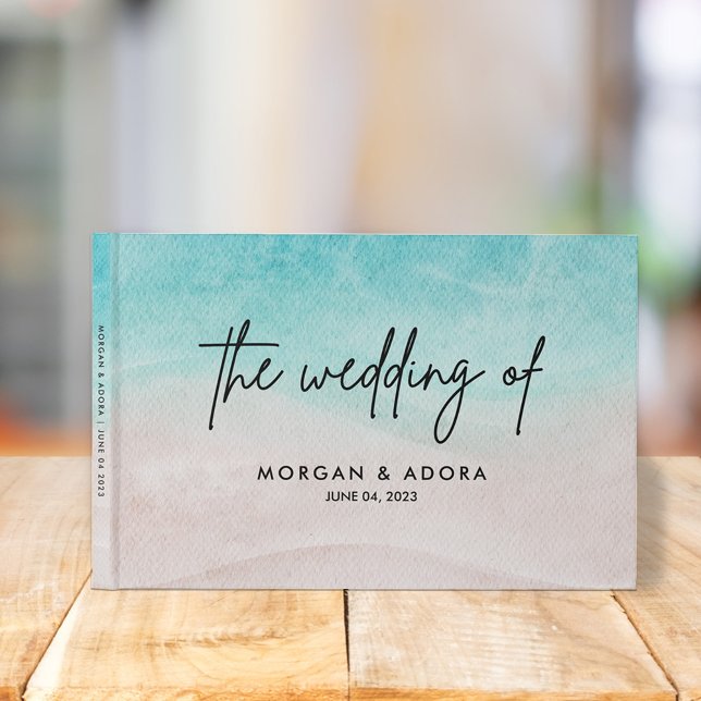 Elegante Beach Summer Watercolor Einladung zur Hoc Gästebuch (Von Creator hochgeladen)