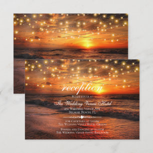 Elegante Beach Summer Wedding Reception Card Begleitkarte