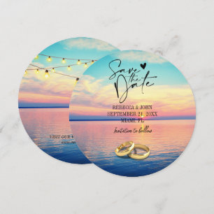 Elegante Beach Summer Wedding Save the Date Card Einladung