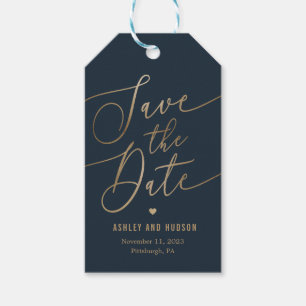 Elegante, bearbeitbare Touch Save the Date Tag Geschenkanhänger