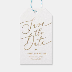 Elegante, bearbeitbare Touch Save the Date Tag Geschenkanhänger