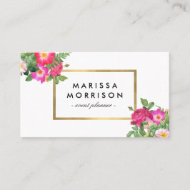 Elegante Beauty Florals White und Imitate Gold Visitenkarte