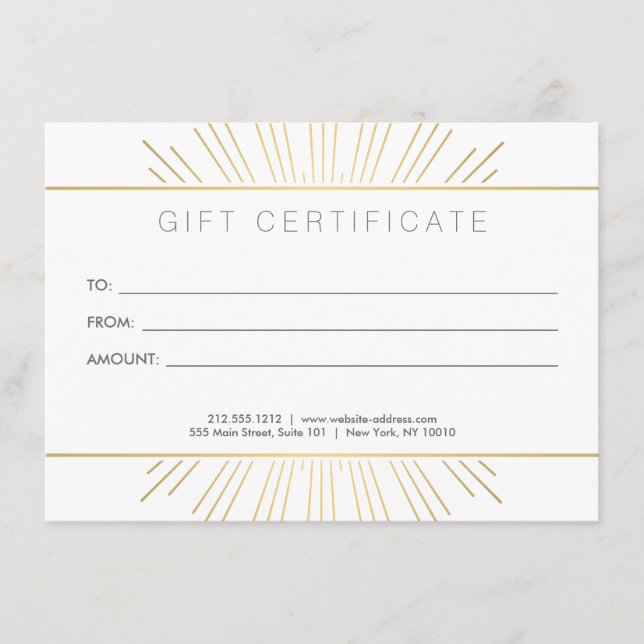 Elegante Beauty Gold Salon Geschenkkarte (Vorderseite)
