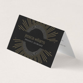 Elegante Beauty Gold Sonnenaufgang Schwarz gefalte Visitenkarten