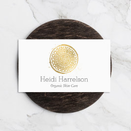 Elegante Beauty Mandala Logo Imitate Gold Visitenkarte