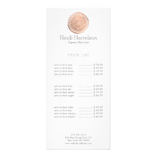 Elegante Beauty Mandala Logo Rose Gold Werbekarte