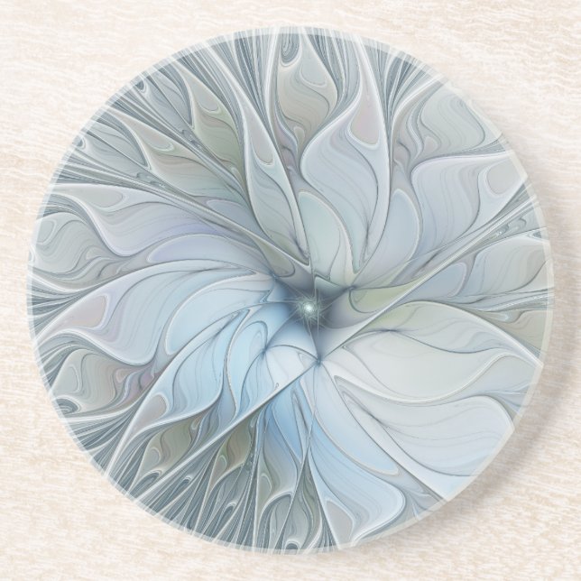 Elegante Beauty Modernes Abstraktes Fraktal Blume Getränkeuntersetzer (Vorne)