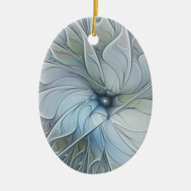 Elegante Beauty Modernes Abstraktes Fraktal Blume Keramik Ornament (Vorne)