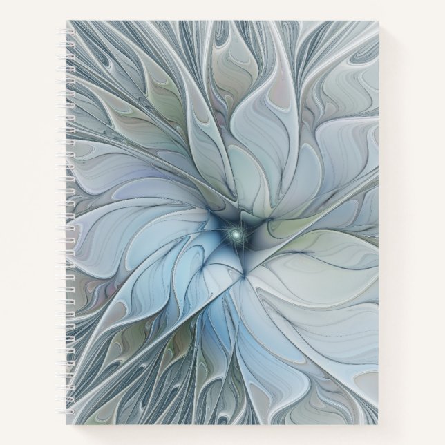 Elegante Beauty Modernes Abstraktes Fraktal Blume Notizbuch (Vorderseite)