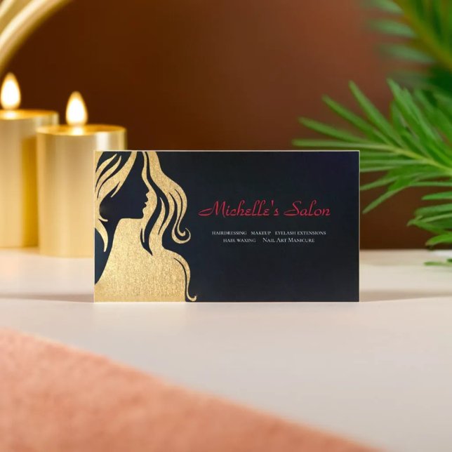 Elegante Beauty Salon & Haar Stylist Visitenkarte (Von Creator hochgeladen)