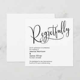 Elegante "bedauerlich" abgesagte Hochzeitkarte Einladung