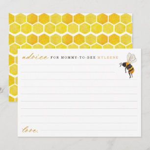 Elegante Bee and Honeycomb Baby Shower Ratschläge Hinweiskarte