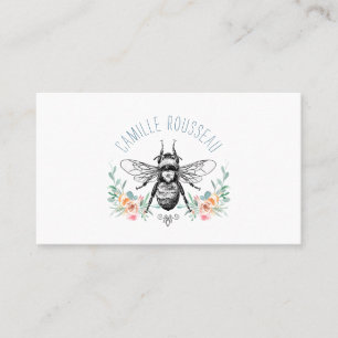 Elegante Bee Floral Calling Card Telefonnummerkarte