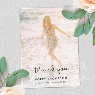 Elegante Beerdigung   Memorial Foto Chic Beileid Dankeskarte