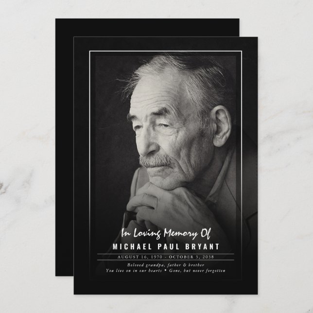 Elegante Beerdigungsfeierprogramme mit Foto Programm (Vorne/Hinten)