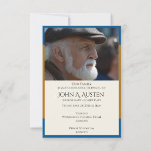 Elegante Beerdigungskarte - Kleines Format   Dankeskarte