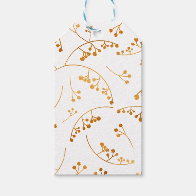 Elegante Beeren mit metallischem Effekt - Geschenk Geschenkanhänger (Vorderseite)