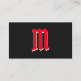 Elegante Beerenformen auf schwarzem Monogramm-3d-E Visitenkarte