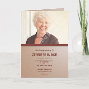 Elegante Begräbnis- Programm-Schablone Programm