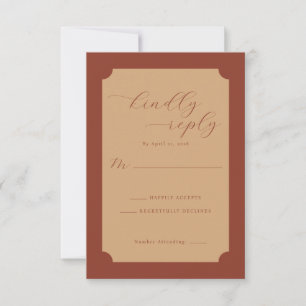 Elegante Beige-Antwortkarte RSVP Karte