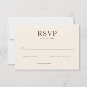 Elegante Beige-Antwortkarte RSVP Karte
