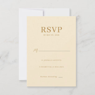Elegante Beige-Antwortkarte RSVP Karte