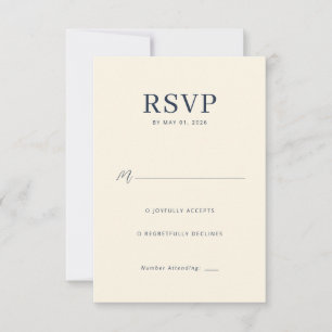 Elegante Beige-Antwortkarte RSVP Karte