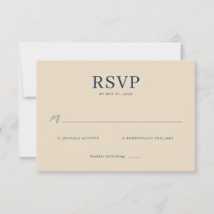 Elegante Beige-Antwortkarte RSVP Karte
