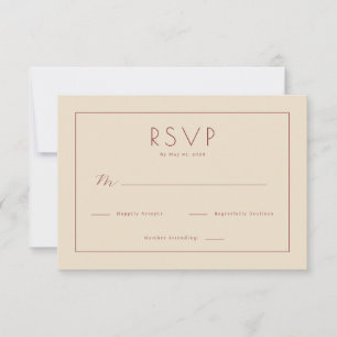 Elegante Beige-Antwortkarte RSVP Karte