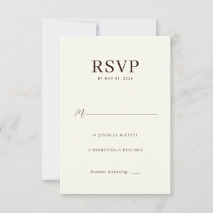 Elegante Beige-Antwortkarte RSVP Karte