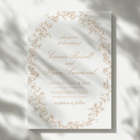 Elegante beige Blumen Rosen Fine Line Art Hochzeit
