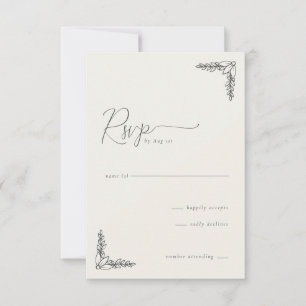 Elegante beige botanische RSVP Karte