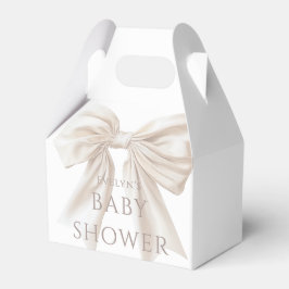 Elegante Beige Bow Gender Neutral Baby Dusche Geschenkschachtel