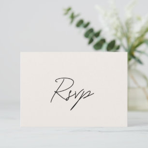 Elegante Beige Classic Wedding RSVP Karte