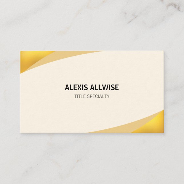Elegante Beige Creme und Golden Visitenkarte (Vorderseite)