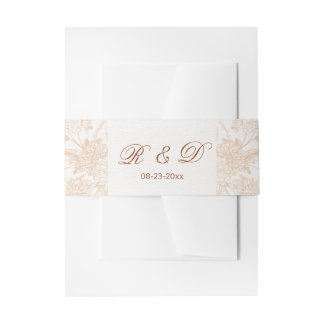 Elegante beige florale Minimal-Schrift Botanik Einladungsbanderole