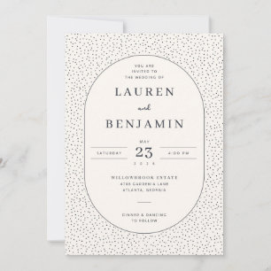 Elegante Beige gepunktete Umrandung Einladung