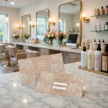 Elegante beige Geschäftskarte mit botanischem Verw