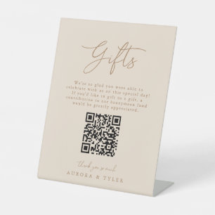 Elegante Beige Hochzeitsgeschenke Sockelschild